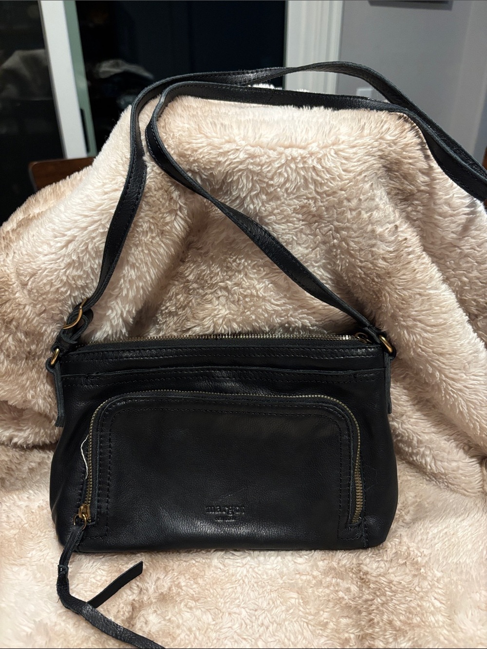 Black Soft Leather Crossbody Bag